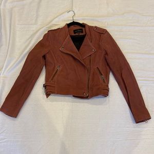 Lucky Brand lamb leather jacket- maroon color